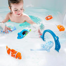 No Hole Mold Free Bath Toys for Toddlers 1-3, Water Toys for 6-12 Months Infants with Storage Bag, Baby Shark Toys for Pool, Bathtub, Beach, Shower, Tub, Kids Boys Girls Gifts by TinyTreasures Baby Boutique