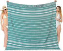 Oversized Turkish Beach Towel Blanket XXL Cotton Sandproof Towels Boho Woven Extra Large Big Sand Free Giant Throw Thick Blankets Huge Quilt XL Picnic Camping Necessities Cloud For Adult Gifts Teal by TinyTreasures Baby Boutique