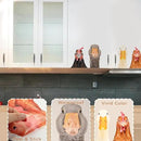 Funny Animal Windows Stickers Decor - 2 Hens Head & 2 Goose Head Window Cling Removable - Cute Animals Window Decals Peel and Stick - Funny Animals Wall Decor for Farmhouse Kitchen Door Refrigerator by CozyNest Decor