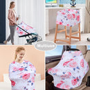 Yoofoss Nursing Cover Breastfeeding Scarf - Baby Car Seat Covers, Infant Stroller Cover, Strechy Carseat Canopy for Boys and Girls (Flower) by TinyTreasures Baby Boutique