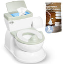 Real Feel 2-in-1 Potty with Wipes Storage, Flushing Sounds & Disposable Liners - Realistic Toilet - Easy to Clean & Assemble - Jool Baby (Sage) by TinyTreasures Baby Boutique
