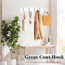 Folding Coat Hooks, Wall Mounted Coat Rack with 5 Retractable Hooks, Heavy Duty Towel Rack for Bathroom Wall Hook for Hanging Clothes Bathrobe, Stainless Steel Coat Hanger for Entryway(White) by CozyNest Decor