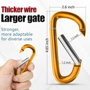 sprookber 4" & 5" Extra Large Aluminum Carabiner D Ring, Caribeener Clips, Spring Snap Hook for Keychain Clip, Set of 4 by TinyTreasures Baby Boutique