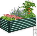 Quictent Galvanized Raised Garden Bed Metal Planter Box Bottomless for Backyard Outdoor, Include 1 pc Tomato Cage, Dark Green, 6x3x2 Ft by GreenHaven Gardens