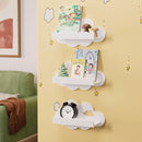 NACHES 3-Piece Floating Bookshelf - Scalloped White Cloud Wooden Wall Shelves, Kids Room/Nursery Decor for Books & Picture, Easy to Mount Display Shelves by TinyTreasures Baby Boutique