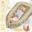 Baby Lounger - Baby Lounger for Newborn 0-24 Months, Breathable & Soft Cotton and Velvet Cover Baby Nest, Portable Tummy Time Lounger for Home and Travel, Ideal Baby Essentials & Shower Gifts by TinyTreasures Baby Boutique