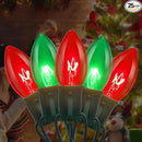 25FT Red and Green Christmas Lights,C9 Incandescent Christmas Lights with 26 Bulbs(1 Spare),Hanging Outdoor Christmas Lights for Home Garden Yard Xmas Tree House Decorations by GreenHaven Gardens