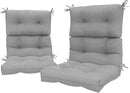 LVTXIII Outdoor 44x22-inch High Back Chair Cushions, Patio Solid Tufted Adirondack Chair Seat Cushions, Seasonal Replacement Rocking Chair Cushion with Ties, Set of 2, Strip Grey by GreenHaven Gardens