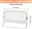 Bed Guard Rail for Toddlers - 32inch Folding up & Adjustable Heights Baby Bed Safety Rails - Portable Toddler Bed Barrier Railing Guard for Kids Twin, Bunk, Queen, Full Size Bed by TinyTreasures Baby Boutique