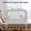 Baby Bed Rail Guard for Toddlers - 35.1" Toddler Bed Side Rails for Crib, Twin, Full, Queen Bunk Size Bed Swing Down Bedrail Extral Tall Child Safety Side Railing Guards for Kids by TinyTreasures Baby Boutique