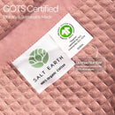 Salt Earth GOTS Certified 100% Organic Cotton Throw Blanket, 60" X 80" Blankets & Throws for Bed, Throw Blanket for Couch,Modern & Cozy Blanket, All Season Waffle Blanket, Soft Blanket (Misty Rose) by TinyTreasures Baby Boutique