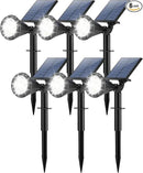 Solar Lights Outdoor Waterproof 180° Adjustable Landscape Spot Lights for Yard 4 Lighting Modes Solar Powered Spotlights for Pathway Garden Outside Wall Pool Porch (6 Pack, Cool White) by GreenHaven Gardens