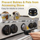 5-Pack Stove Knob Covers for Child Safety - Universal Size Gas Stove Knob Covers with Adhesive, Heat-Resistant Baby Proof Stove Knob Covers, Dual-Key Oven Knob Covers for Child Safety and Pet (Black) by TinyTreasures Baby Boutique