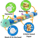 LIGHTDESIRE Baby Toys Musical Caterpillar,Infant Stuffed Animal Toy with Crinkle and Rattles,Soft Sensory Toys with Textures for Tummy Time Newborn Boys Girls 0 3 6 12 Months(Blue) by TinyTreasures Baby Boutique