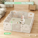 Padded Baby Play Mat, Super Soft Vegan Leather Baby Floor Play Mat, 48x48 Non-Slip Thick Foam Cushioned Play Mat for Babies 6-12 Months, Fits Nicely Into 50x50 Playpen Mat, Grayish Green by TinyTreasures Baby Boutique