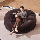 Bean Bag Chair 6Ft, Memory Foam Filled, Large Beanbag Chairs for Adults and Teens, Soft Sofa with Removable Flannel Cover, Round Couch for Living Room Bedroom College Dorm (Brown, 6FT-67×67"×24") by CozyNest Decor