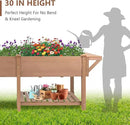 Raised Garden Bed with Legs Outdoor,Elevated Garden Box,Storage Shelf, Protective Liner for Backyard,Patio,Balcony,80x23x30in (Brown) by CozyNest Decor