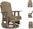 Signature Design by Ashley Hyland Wave Casual Weather Resistant HDPE Outdoor Swivel Glider Chair, Light Brown by GreenHaven Gardens