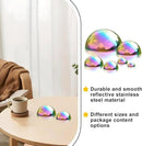 Nerien Gazing Ball, Stainless Steel Garden Mirror Globe, Polished Ornament Sphere, Hollow Floating Reflective Hemisphere, for Home Outdoor Pond Housewarming Swimming Pool Decoration, Gold, 6Pcs Mix by GreenHaven Gardens