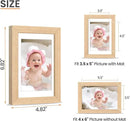 upsimples 4x6 Picture Frame, Natural Solid Wooden Picture Frames, Display 3.5x5 with Mat or 4 x 6 Without Mat, Wall or Tabletop, 1 Pack, Natural by CozyNest Decor