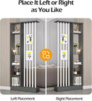 Wall Room Divider, Storage Cabinet Storage Display with Shelves, Modern Freestanding Wood Room Divider Screen, Wall Privacy Screens for Home Decorative (Grey+White,31.5" L x 9.5" W x 79.5" H) by CozyNest Decor