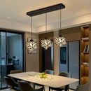 Modern Frosted White Glass Chandelier Dining Room Farmhouse Star Pendants Lights for Kitchen Island LED Ceiling Hanging Lighting Included Warm Light Bulbs Black by CozyNest Decor