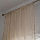Sutuo Home Boho Curtains Crochet Lace Semi-Sheer Bohemian Hollow Knitted Handmade Tassels, Rod Pocket Window Treatment Vintage Rustic Farmhouse Drapes for Living Bedroom, 1 Panel 59" W x 63" L, Beige by CozyNest Decor