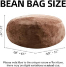 Bean Bag Chair 5Ft, Memory Foam Filled, Large Beanbag Chairs for Adults and Teens, Soft Sofa with Removable Flannel Cover, Round Couch for Living Room Bedroom College Dorm (Coffee, 5FT-60×60"×24") by CozyNest Decor