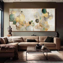 YJYart Circle Canvas Wall Decor Green and Gold Wall Art Posters Abstract Wall Decorations 36"x70" Home Decor for Bedroom Living Room by CozyNest Decor