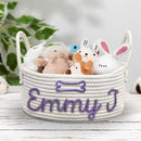 Personalized Baby Basket with Name Custom Cotton Rope Storage Bin for Diaper Caddy, Organizer, Keepsake - Shower Gift by CozyNest Decor