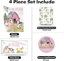 Custom Nursery Crib Bedding Set: Personalized Name 4 Piece Animal House Design Baby Crib Sets for Girls - Toddler Double Layer Blanket Set, Comfortable Crib Bed Sheets for Baby Toddlers by TinyTreasures Baby Boutique