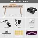 Digital Piano Keyboard for Beginners, Full Size 88 Key Semi-Weighted Keyboard Electric Piano with Stand,Power Adapter,Sheet Music Stand,Pedal,Headphone,USB-MIDI Compatible,Wood Grain Apricot by TinyTreasures Baby Boutique