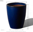 Emissary Home and Garden Bullet 11.5 in. Blue Ceramic Round Planter (11.5 in. L x 11.5 in. W x 14 in. H) with Drainage Hole by CozyNest Decor