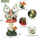 Solar Fairy Garden Decor Flower Fairies Mushroom Figurines with Snail Decor Gifts for Women Mom Miniature Fairy Figurine for Lawn Garden Patio Yard Decorations Outdoor Statue by CozyNest Decor
