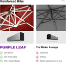 PURPLE LEAF 11 Feet Double Top Deluxe Solar Powered LED Square Patio Umbrella Offset Hanging Umbrella Outdoor Market Umbrella Garden Umbrella, Terra by GreenHaven Gardens