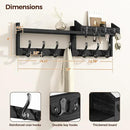 29" Coat Rack Wall Mount with Shelf, 4 in 1 Wall Mounted Coat and Key Hanger with 11 Hooks, Entryway Key Holder with Mail Holder for Living Room, Bedroom, Black by CozyNest Decor