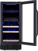 Newair 15" Wine and Beverage Refrigerator 9 Bottle and 48 Can Capacity, Beverage Cooler in Stainless Steel, Built-in or Freestanding Dual Zone Drink Fridge with Triple-Pane Glass Door by CozyNest Decor