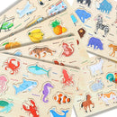 GRINNNIE Wooden Toddler Puzzle for Age 2 3 4 Years Old, 6 PCS Toddlers Learning Puzzle Set - Animal, Fruit, Sea Creature and Vehicle, Educational Toy Birthday for 3-5 Boys Girls by TinyTreasures Baby Boutique