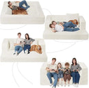 Folding Bean Bag Chair for Adults,3-in-1 Bean Bag Couch Faux Fur Floor Sofa Large Beanbag Convertible Bean Bag Sofa Bed with Pillow in Bedroom,Living Room,Apartment(Queen,Milky White) by CozyNest Decor