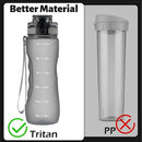 OLDLEY 25 oz Water Bottle, Motivational Water Bottle with Time Marker, Sports Water Bottle With Strap, Leakproof & BPA Free Large Water Bottles for School, Gym, Travel, Outdoor, Tritan,Gray by CozyNest Decor