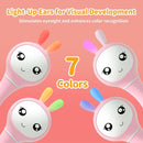 alilo Smarty Bunny Baby Rattle Musical Light Up Toys, Infants Newborns Baby Toys 0-3-6-12-18-24 Months,1 Year Old Boy Girl Gifts, 4 Music Modes and Color Recognition Function with 9 Color Card by TinyTreasures Baby Boutique