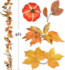 Lvydec Fall Maple Leaves Garland Decoration -6ft Artificial Fall Foliage Garland with White Pumpkins Pine Cone Autumn Decor for Halloween Thanksgiving Home Table Decor by CozyNest Decor