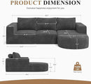 Modular Sectional Sofa with L-Shape Chaise,Cloud Sectional Modern Sleeper Couch with Deep Seat,Sponge Compression Sofas No Assembly Required(Dark Gray-Corduroy Fabric) 1PCS by CozyNest Decor