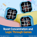 3 in 1 Electronic Tic Tac Toe Game, Handheld Digital Tic Tac Toe Bolt Game with Silent Mode, Portable Learing Toy Gift for Kids & Adults, Blue (One Pack) by TinyTreasures Baby Boutique