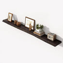Axeman 72 inch Extra Long Floating Shelves for Wall - 8'' D Live Edge Rustic Solid Elm Wood Floating Shelves Wall Mounted, Wall Shelves with Invisible Bracket for Living Room Bedroom Kitchen, Walnut by CozyNest Decor