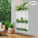 12Pieces 3-Pot Wall Planter Vertical Garden Plant Walls Wall Mounted Vertical Planter with Water-Storage Layer Stackable Wall-Mounted Flower Pot for Gardens, Balconies 180.78lbs Total Capacity (White) by CozyNest Decor
