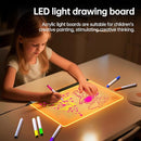 lumiboard led Drawing Board Message Board with Lights for Drawing Creative Advertising Board for Writing Drawing Note Taking Advertising Display Glow-in-The-Dark Acrylic (11.8 * 7.9 inches) Kids Gift by TinyTreasures Baby Boutique
