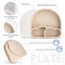 All In One Silicone Feeding Set - Safe for 6-12 Months - Non-Toxic Baby Led Weaning Supplies - Toddler Self Feeding Utensils - BPA-Free - Mess Free Essentials by TinyTreasures Baby Boutique