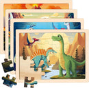 4 Packs Puzzles for Kids Ages 4-6, Wooden Dinosaur Puzzles for Toddlers Ages 2-4, Preschool Educational Dino Puzzles Boards Toys Gifts for 3 4 5 6 Boys Girls by TinyTreasures Baby Boutique