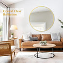 Fabuday Large Round Mirror for Wall 36 Inch Gold - Huge Circle Mirror Bathroom, Living Room, Bedroom, Hallyway, Matte Frame Metal Mirrors by CozyNest Decor